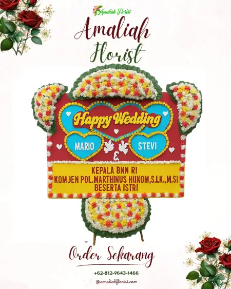 Papan Bunga Pernikahan Granting